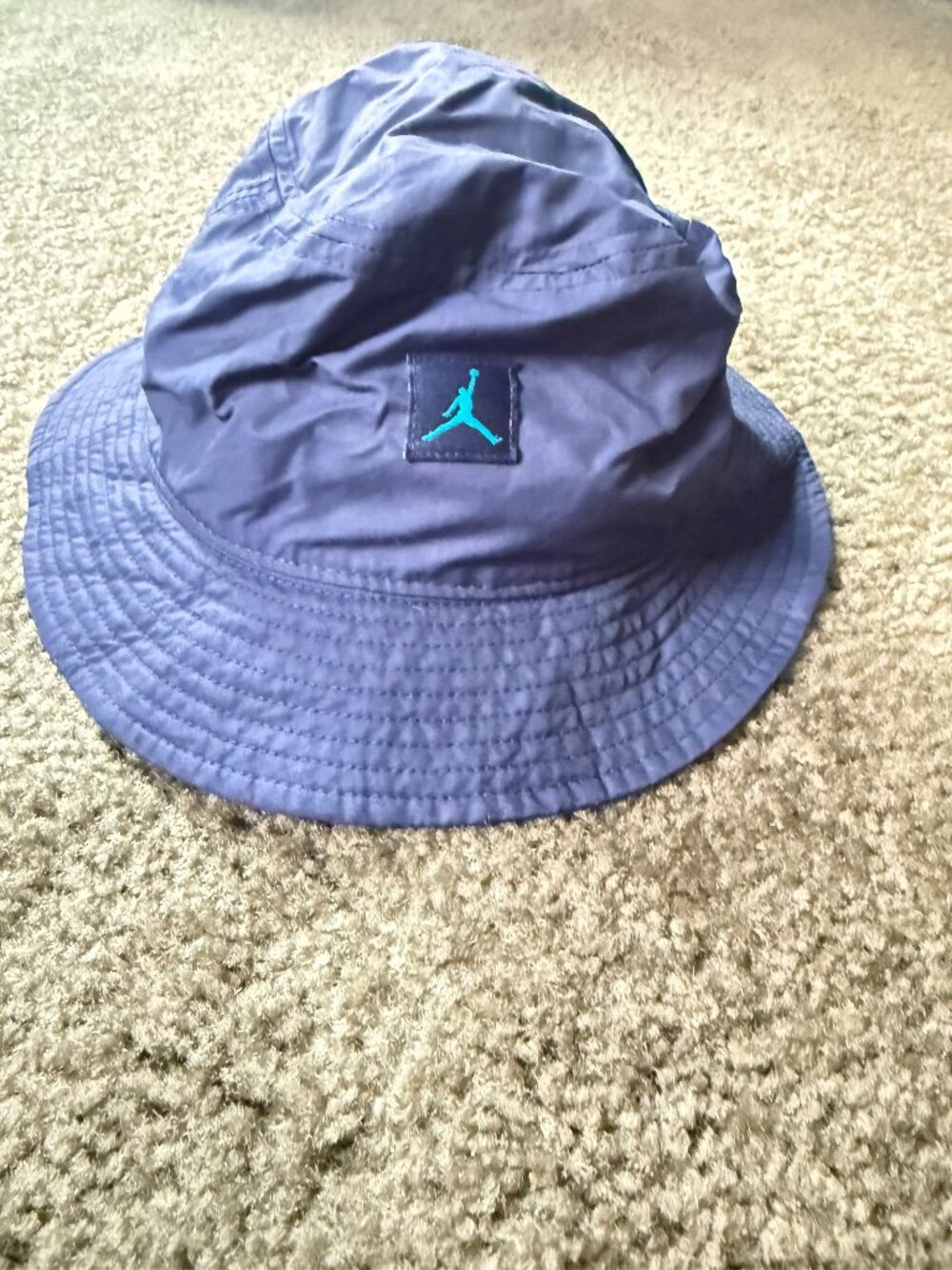 Youth Jordan Navy Blue & Teal Jumpman Bucket Hat | Size S/M